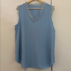 sleeveless lace blouse